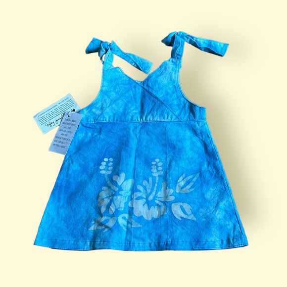 handmade Other - NWT Baby Girl Handmade Batik And Tie-dye Blue Summer Dress Size 12-18 Months